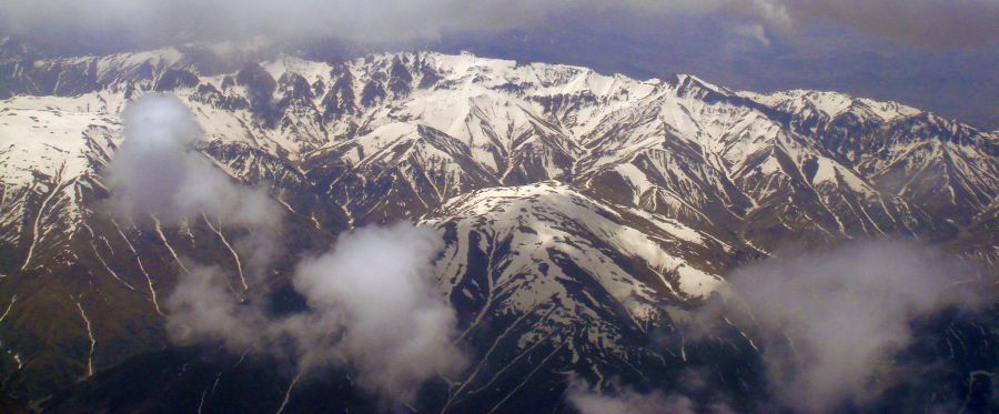 Aerial view of the Hindu Kush of Afghanistan