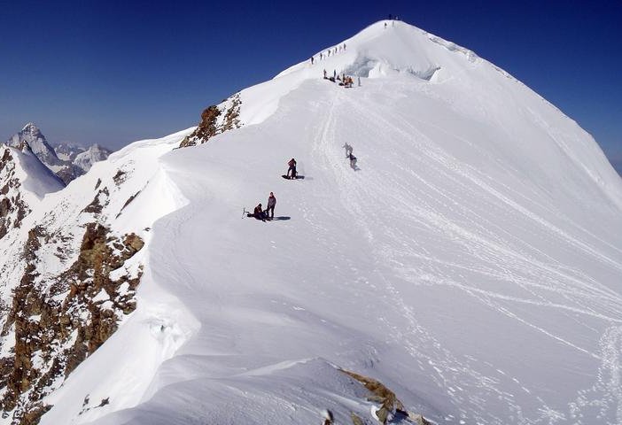 Bishorn ( 4153m ) in the Zermatt Region of the Swiss Alps