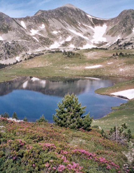 Pyrenean Peaks and Lake in Andorra