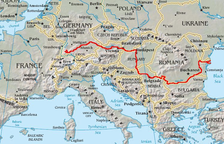 Course of the River Danube