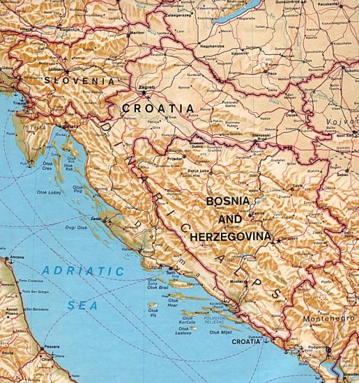 Map of Central Balkans