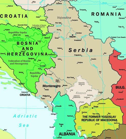 Map of Central Balkans