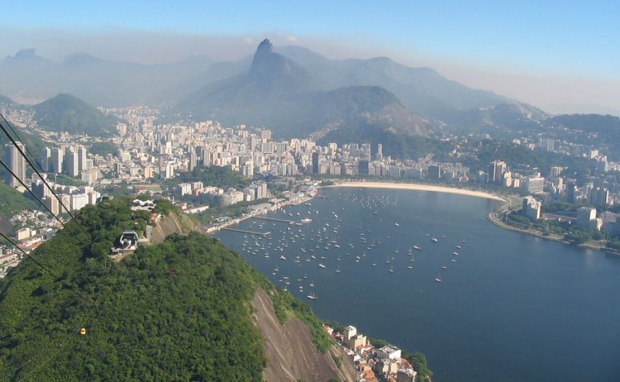 Aerial view of Rio de Janeiro, Brazil in South America