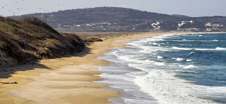 Beach at Dinev on the Black Sea Coast of Bulgaria