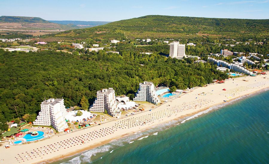Beach at Albena on the Black Sea Coast of Bulgaria