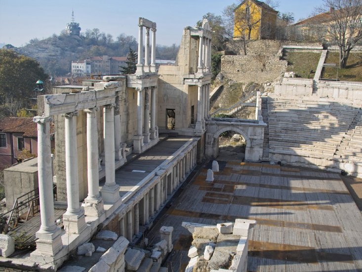 Roman Amphitheatre in Plovdiv in Bulgaria