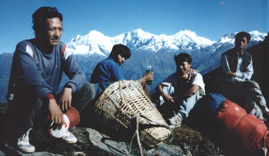 Nepalese Trekking Crew and the Ganesh Himal