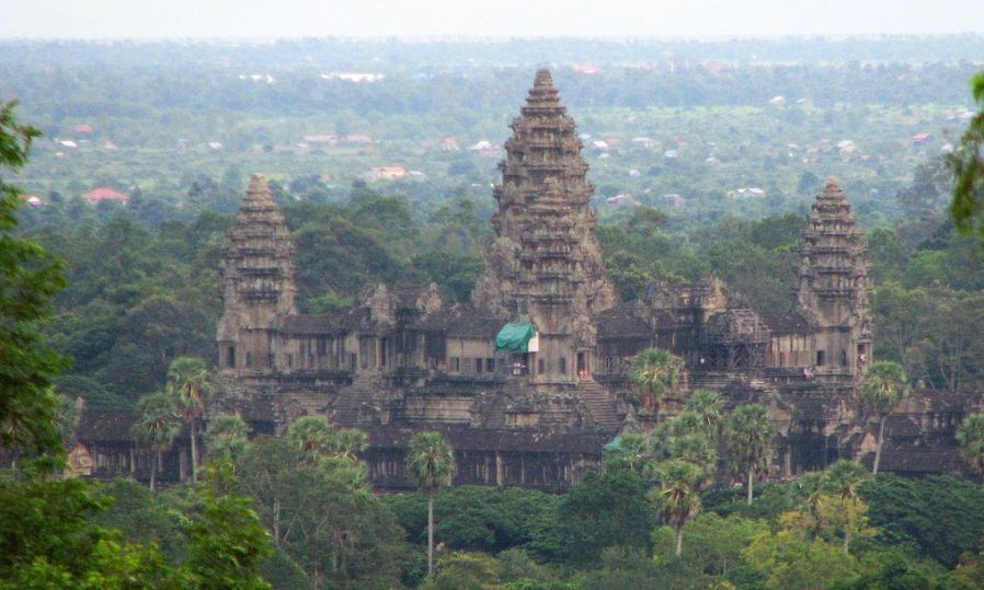 Angkor Wat from Phnom Bakheng Temple at Siem Reap in northern Cambodia