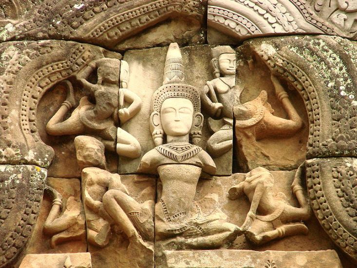 Stone Sculpture on Ta Keo Temple at Siem Reap in northern Cambodia