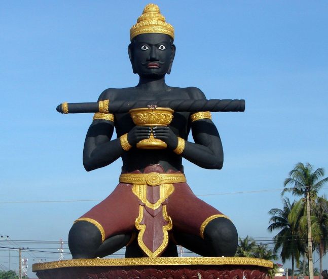 Statue in Battambang in NW Cambodia
