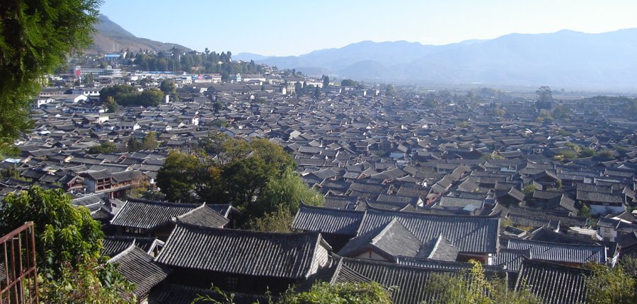 Lijiang Old City from "Looking at the Past" Pavilion