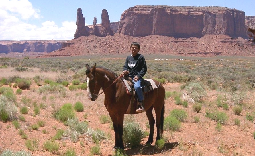 Navajo horseman in Monument Valley