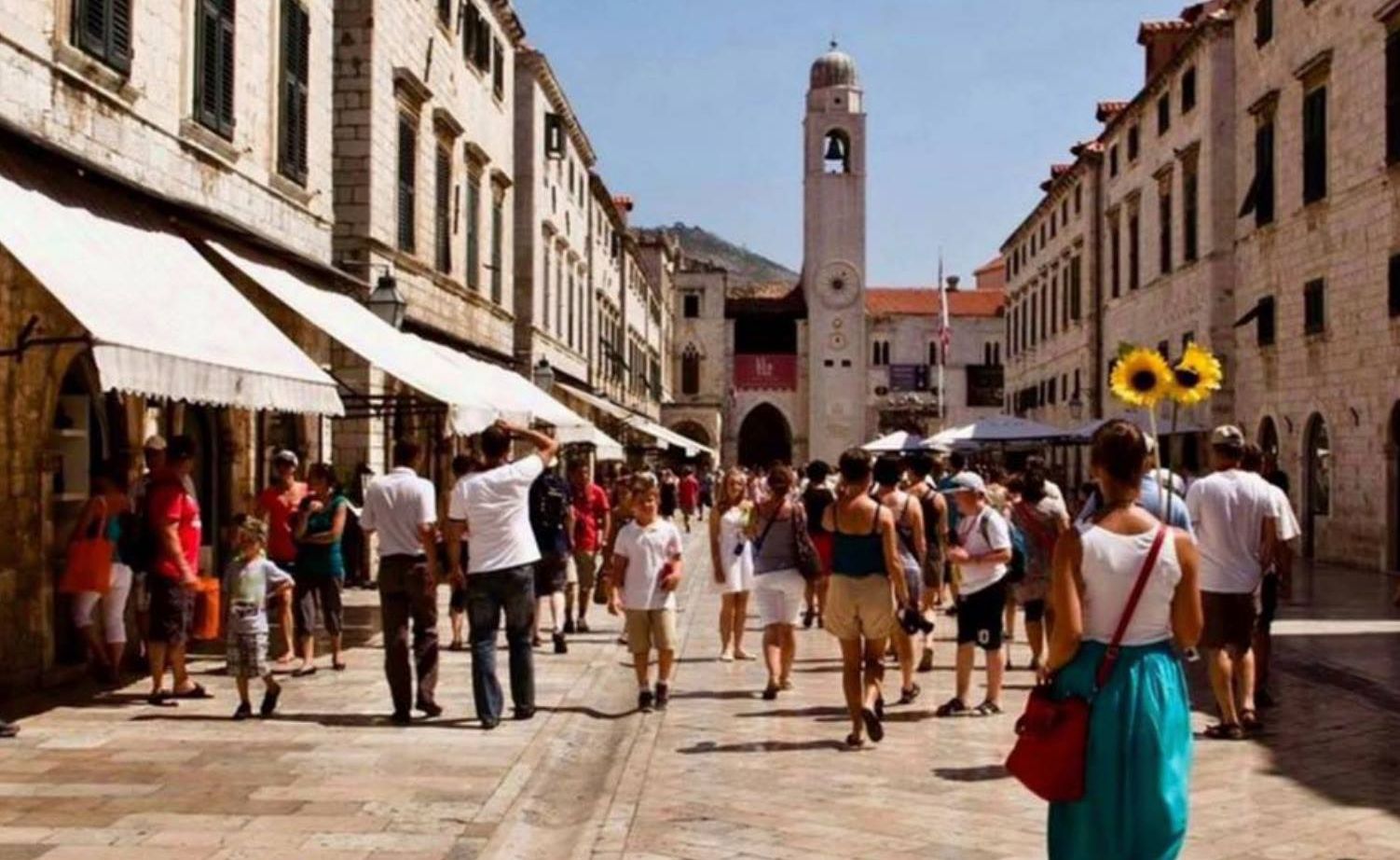 Main Street ( Stradun ) in Dubrovnik Old City in Croatia