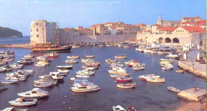 Marina and Castle at Dubrovnik on the Dalmatian Coast of Croatia