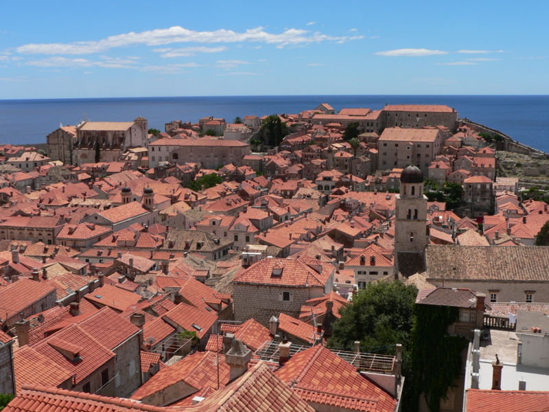 Rooftops of Dubrovnik Old City on the Dalmatian Coast of Croatia