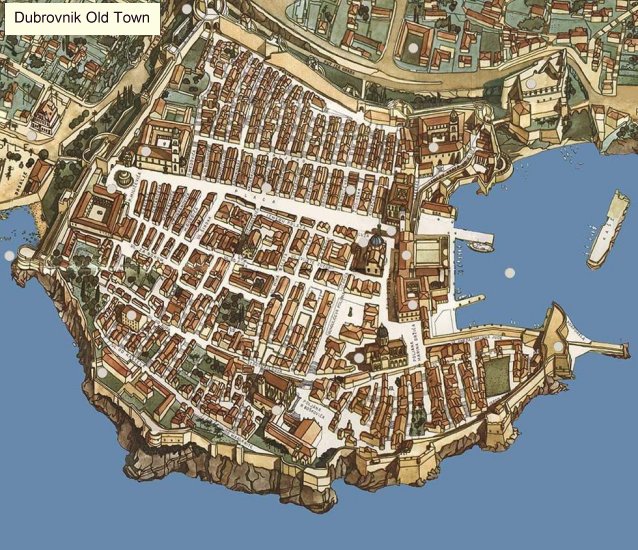 Map of Dubrovnik Old Town