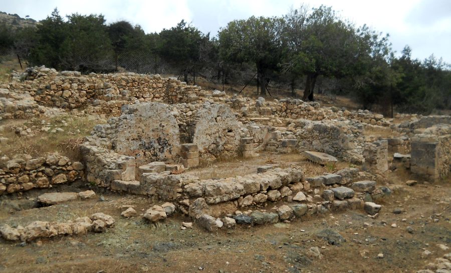 The ruins of Queen's Tower ( Pyrgos tis Rigainas ) on the Adonis / Aphrodite Trail in the Akamas Peninsula of western Cyprus