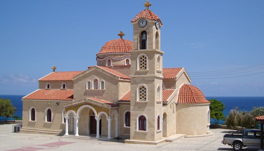 Church in village above Chrysochou Bay