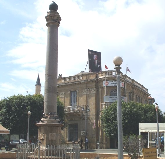 The Venetian Column in Ataturk Square in North Nicosia
