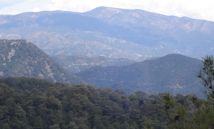 Mount Olympus from the summit of Mount Tripylos