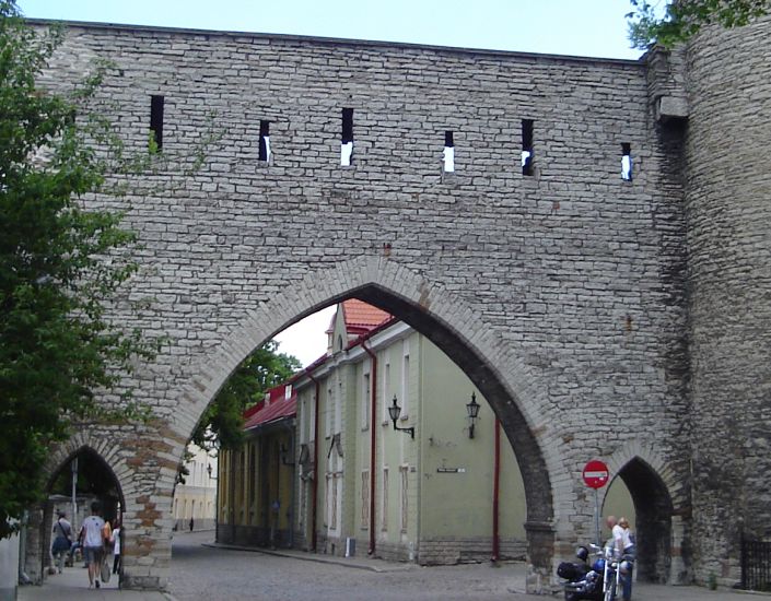 Archway in City Wall of Tallin Old Town