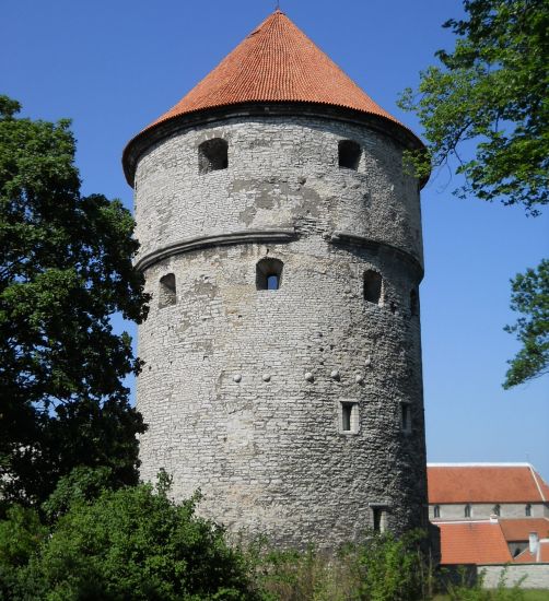 Round Tower in City Wall of Tallin Old Town