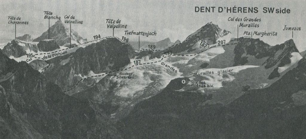 Dent d'Herens - ascent routes