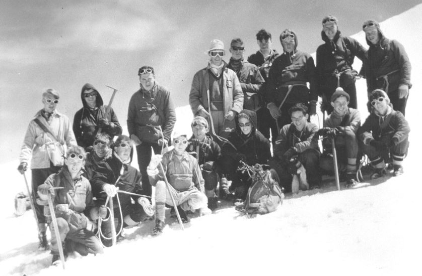 24th Glasgow ( Bearsden ) Scout Group on summit of Rinderhorn in the Bernese Oberland region of the Swiss Alps