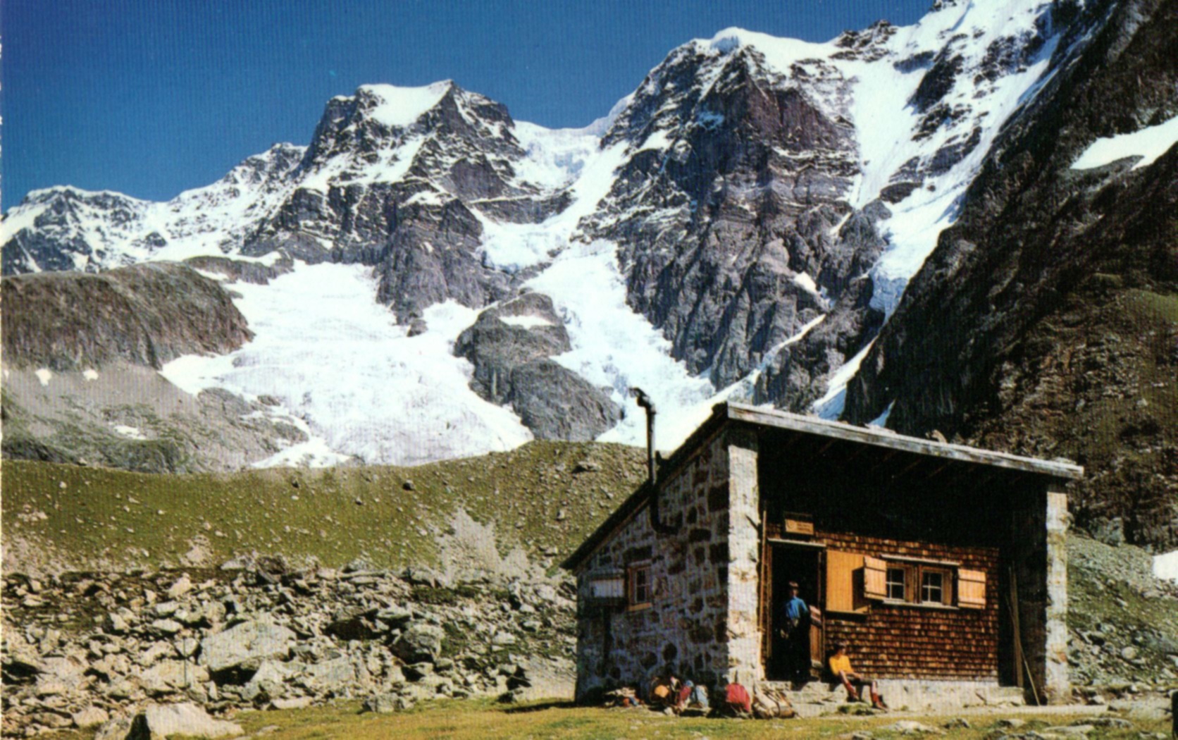 Mittaghorn from Schmadri Hut in the Bernese Oberlands Region of the Swiss Alps