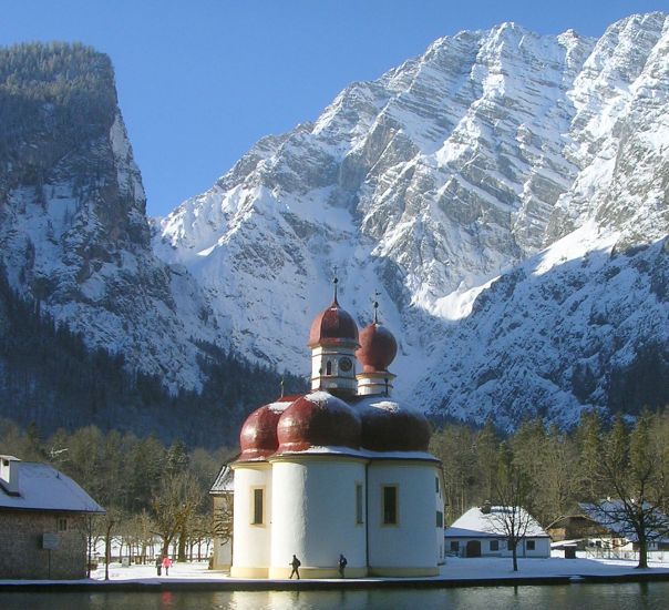 East Face of The Watzmann ( 2713m, 8901ft ) above Konigssee