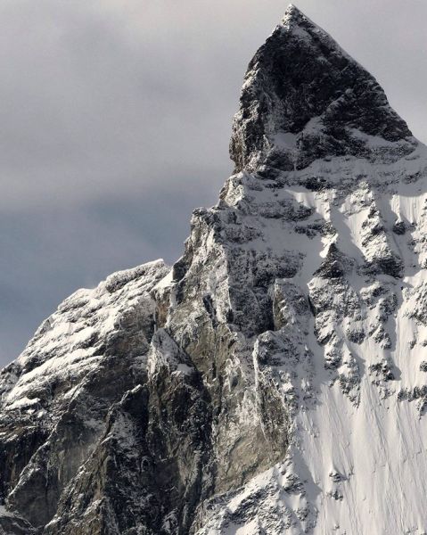 East Face of the Matterhorn ( 4484 metres ) in the Zermatt Region of the Swiss Alps