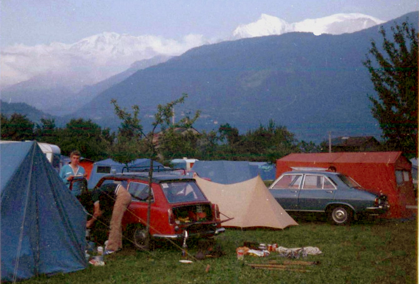 Campsite in Chamonix Valley in the French Alps