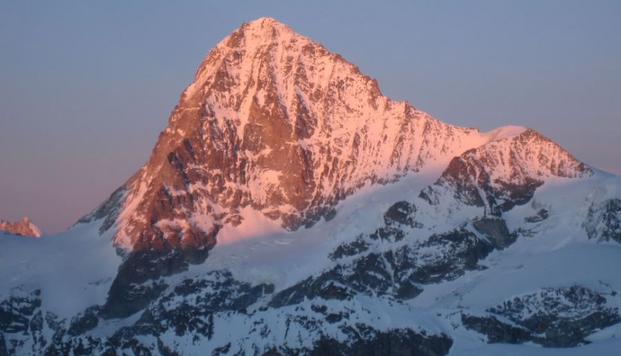 Sunset on the Dent Blanche, 4357m in the Valais Region of the Swiss Alps