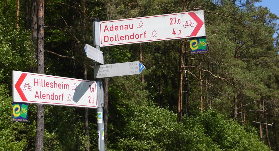Trail Signpost in the Eifel Region of Germany