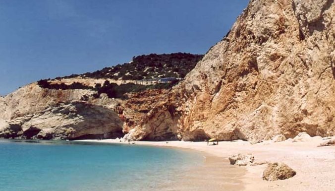 Beach at Porto Katsiki on Greek Island of Lefkada (Lefkas)