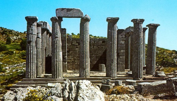 Temple of Epicurios Apollo at Bassae ( Vassae ) in the Peloponnese of Greece