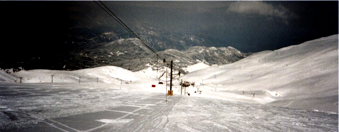 Ski Lifts and Ski Slopes on Mount Parnassus in Greece
