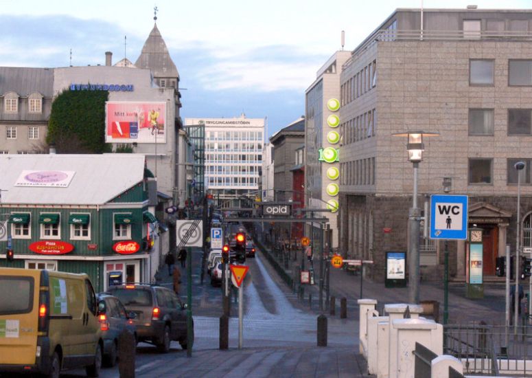 Street in Reykjavik - capital city of Iceland