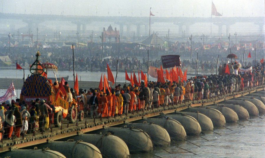 Kumbh Mela at the Ganga ( Ganges ) River in India