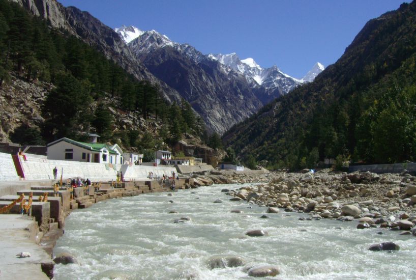 Source of Ganga ( Ganges ) River at Gangotri in Indian Himalaya
