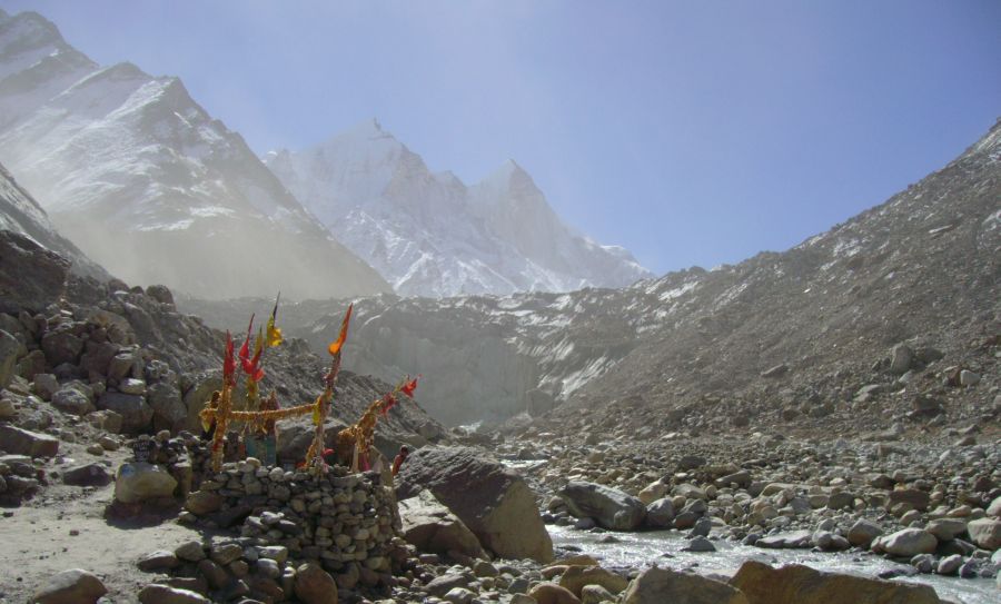 Gaumukh and Gangotri Glacier in the Garwal Himalaya of India