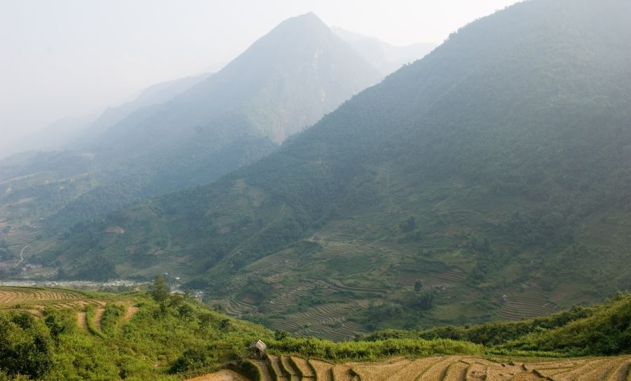 Mountain Landscape near Sa Pa in Lao Cai Province