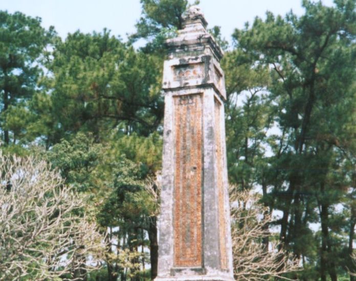 Obelisk at Tomb of Tu Duc on Perfume River Tour in Hue