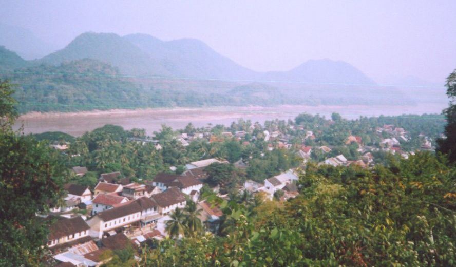 Mekong River and Luang Prabang from Phu Si hilltop temple