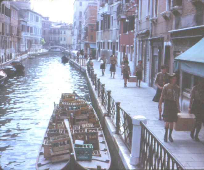 Gondolas in Canal in Venice