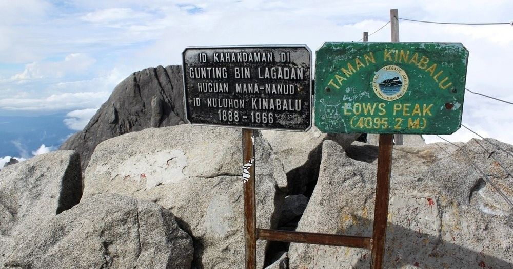 Signposts on Mount Kinabalu in Sabah, East Malaysia