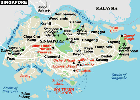 Tourism Map of Singapore