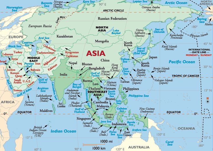 Political Map of Asia - Asian countries map