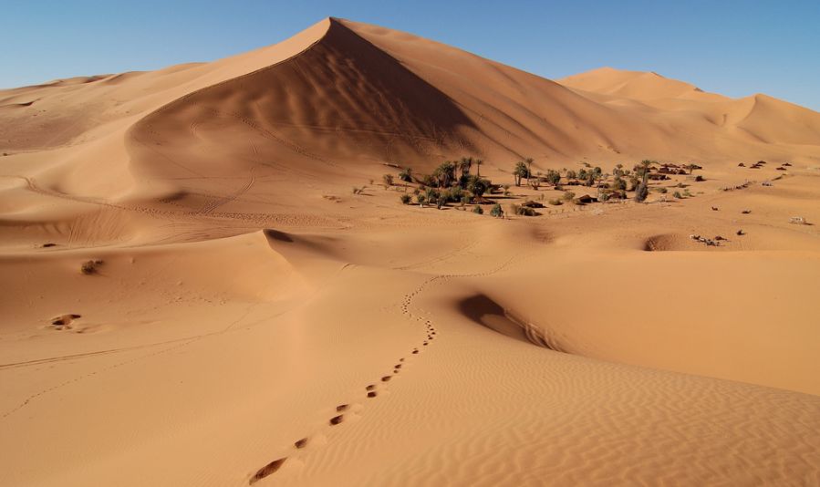 Sand Dunes of Erg Chebbi in the sub-sahara desert.