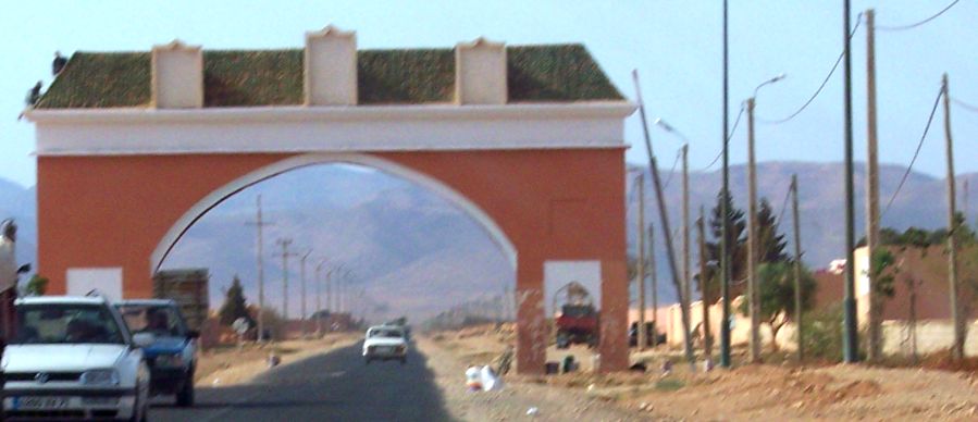 Road Archway at Goulimine in the sub-sahara of Morocco